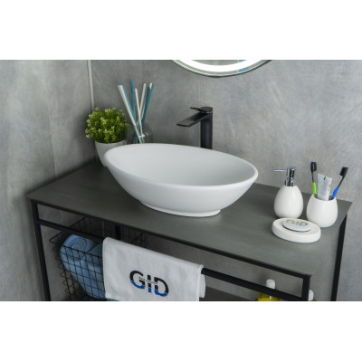 Раковина Gid Wm9021 51193 накладная белый матовый 52x32x14