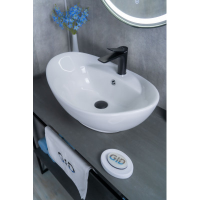 Раковина Gid N9018 51107 накладная белая 59x39x21