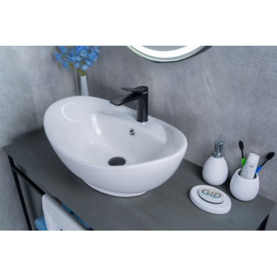 Раковина Gid N9018 51107 накладная белая 59x39x21