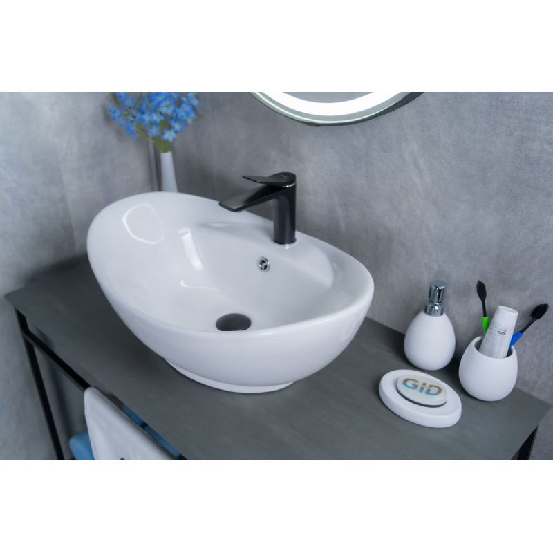 Раковина Gid N9018 51107 накладная белая 59x39x21