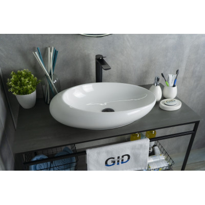 Раковина Gid N9050 51167 накладная белая 59x37x14