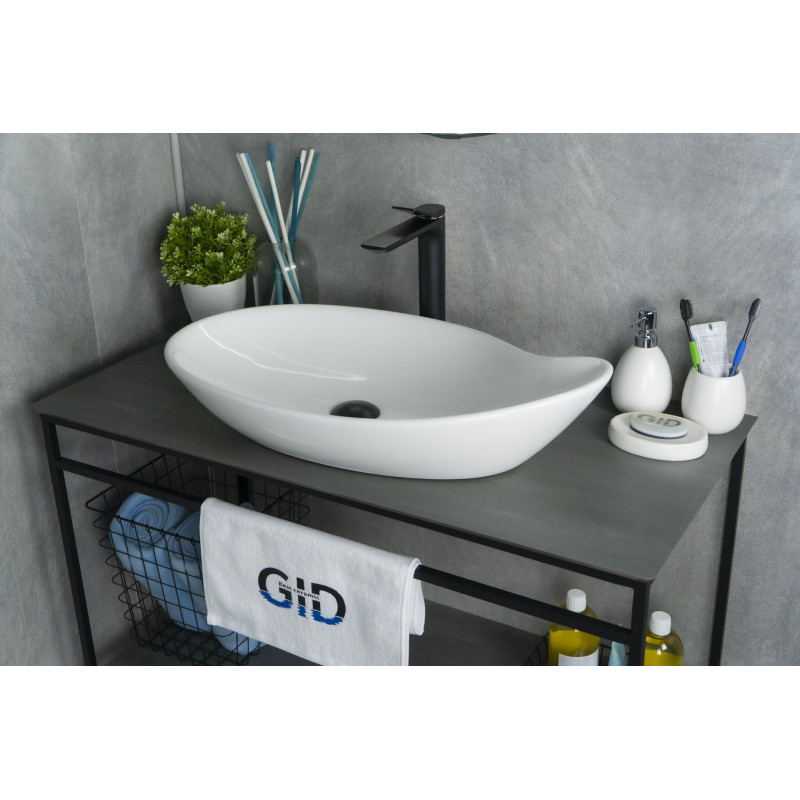 Раковина Gid N9052 51116 накладная белая 65x38x14