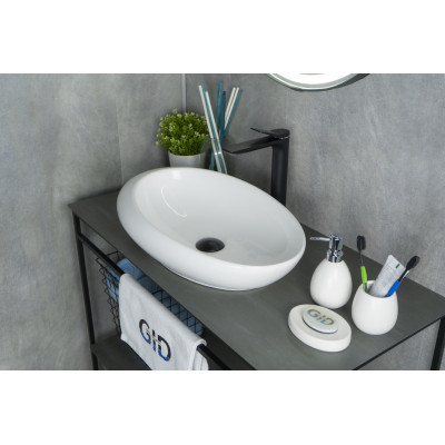 Раковина Gid N9050 51167 накладная белая 59x37x14