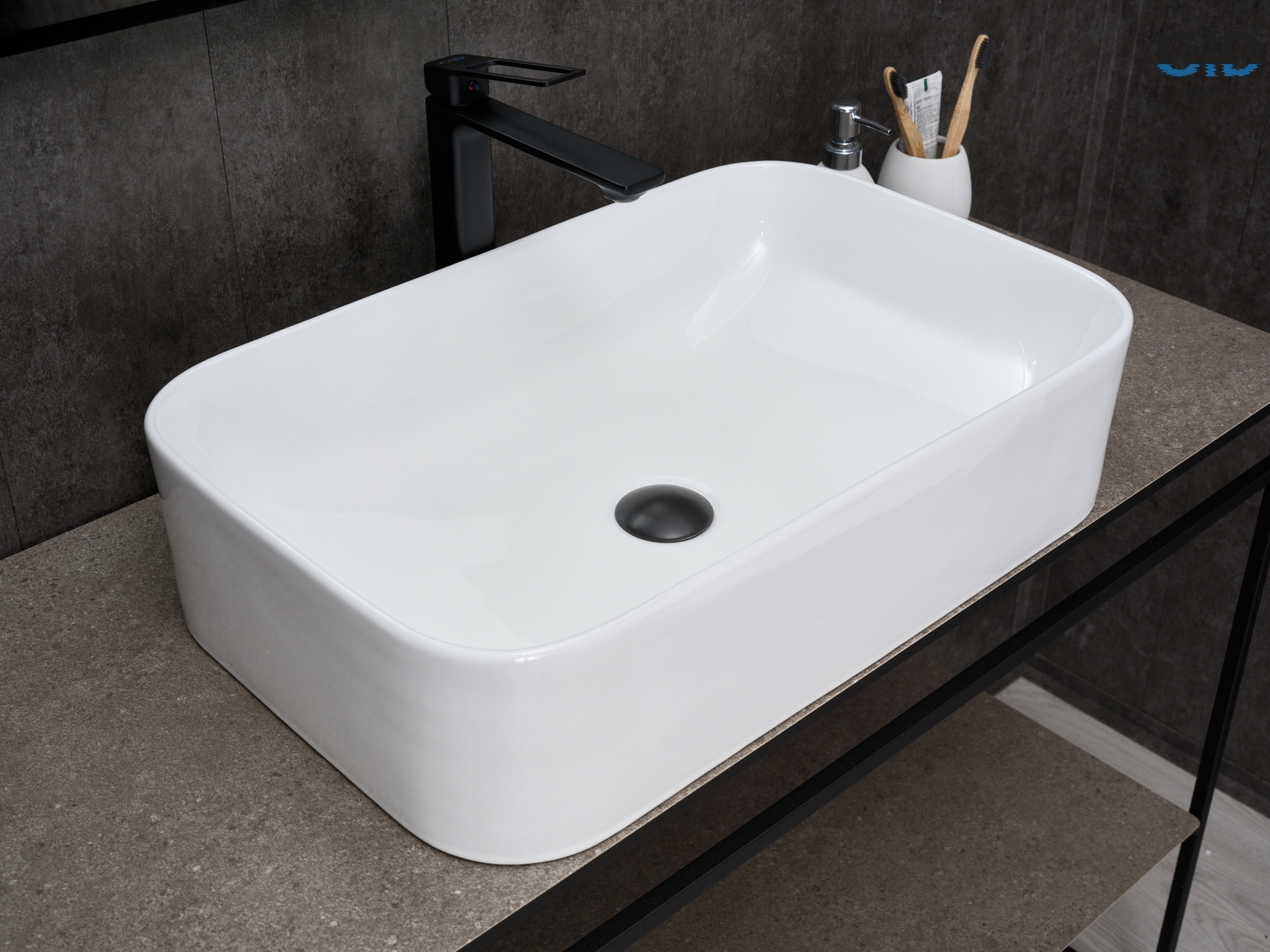 Раковина Gid N9599 51231 накладная белая 61x38x15