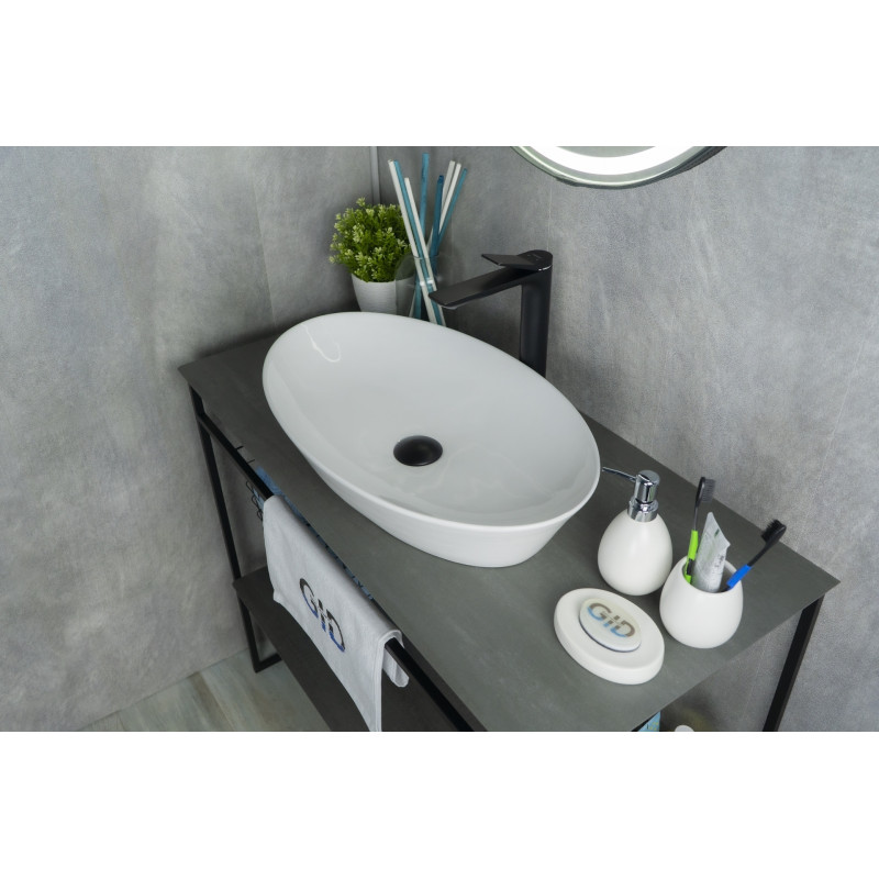 Раковина Gid N9397 51141 накладная белая 61x37x12