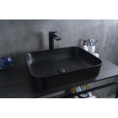 Раковина Gid Bm1304 53350 накладная черная матовая 50x39x13