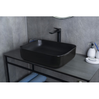 Раковина Gid Bm1304 53350 накладная черная матовая 50x39x13