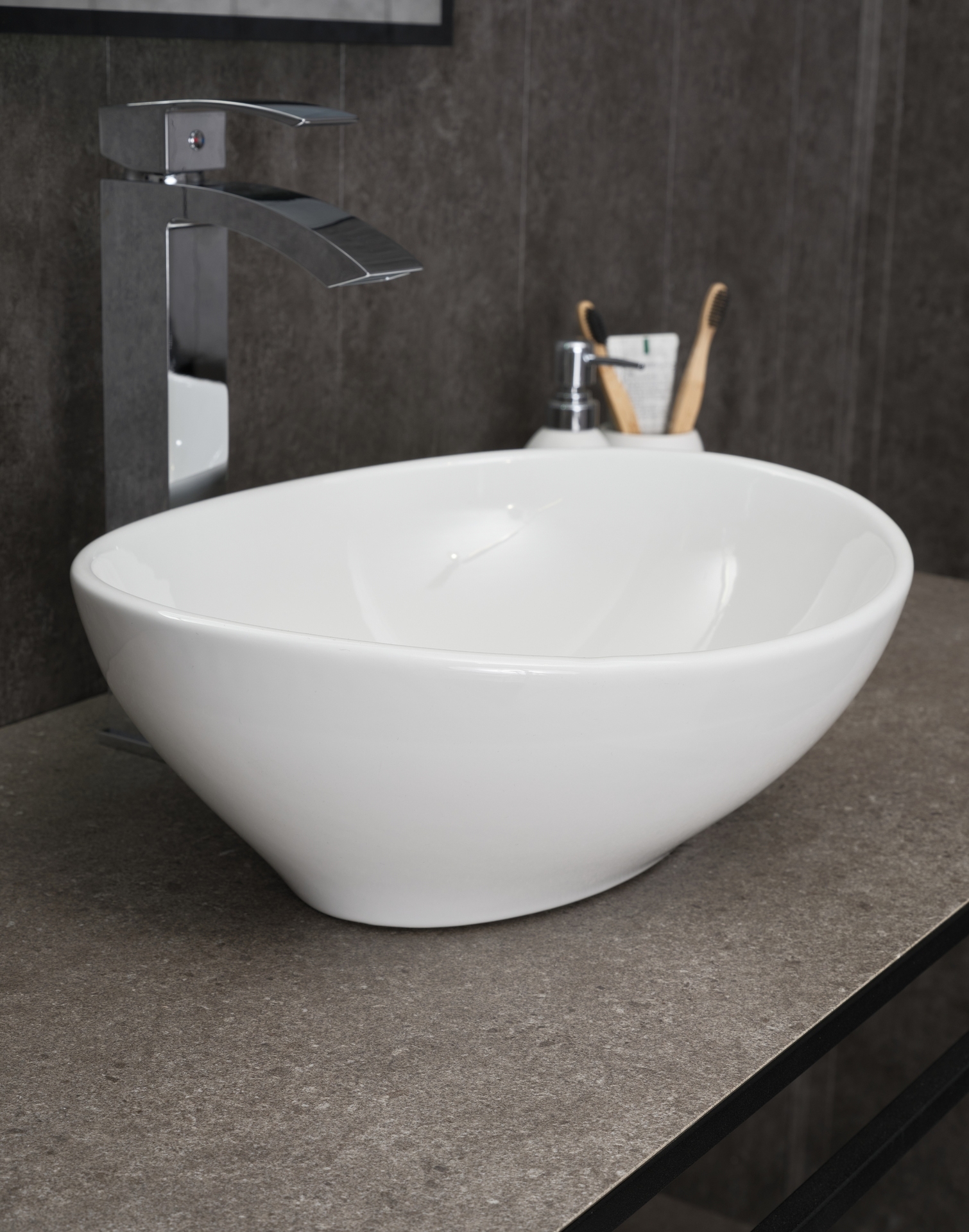 Раковина Gid N9138 51178 накладная белая 41x34x15