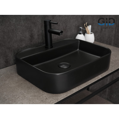 Раковина Gid Bm9550 53364 накладная черная матовая 50x40x11