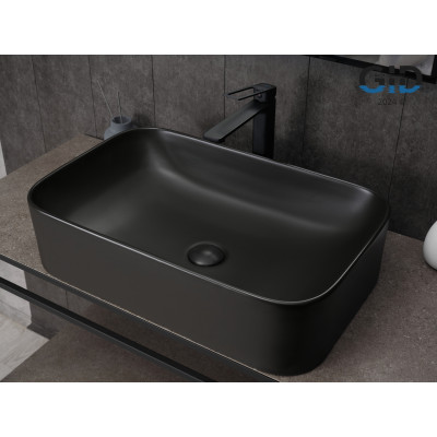Раковина Gid Bm9599 53366 накладная черная матовая 61x38x15