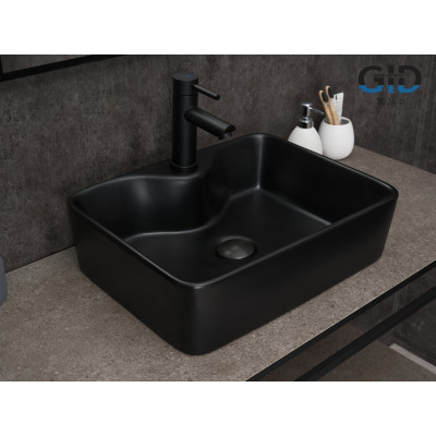Раковина Gid Bm9091 53373 накладная черная матовая 48x37x13
