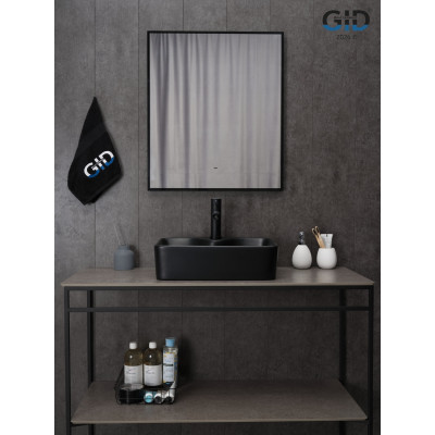Раковина Gid Bm9091 53373 накладная черная матовая 48x37x13
