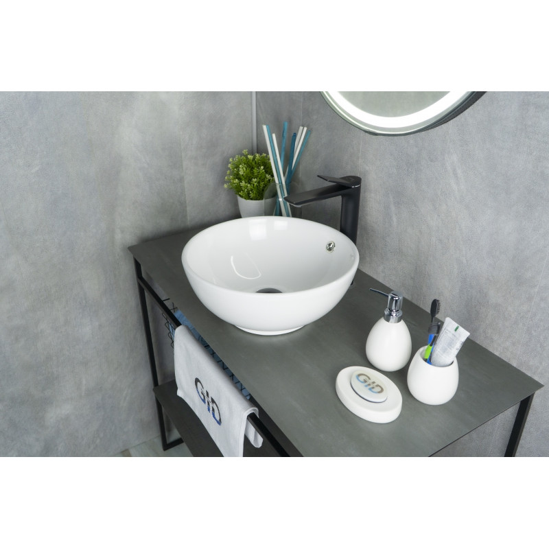 Раковина Gid N9002 51102 накладная белая 38.5x38.5x15