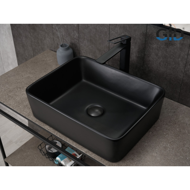 Раковина Gid Bm9103 53374 накладная черная матовая 48x37x13