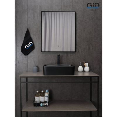 Раковина Gid Bm9103 53374 накладная черная матовая 48x37x13