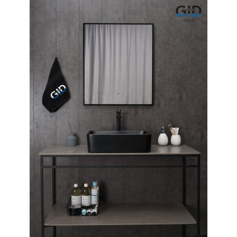 Раковина Gid Bm9103 53374 накладная черная матовая 48x37x13