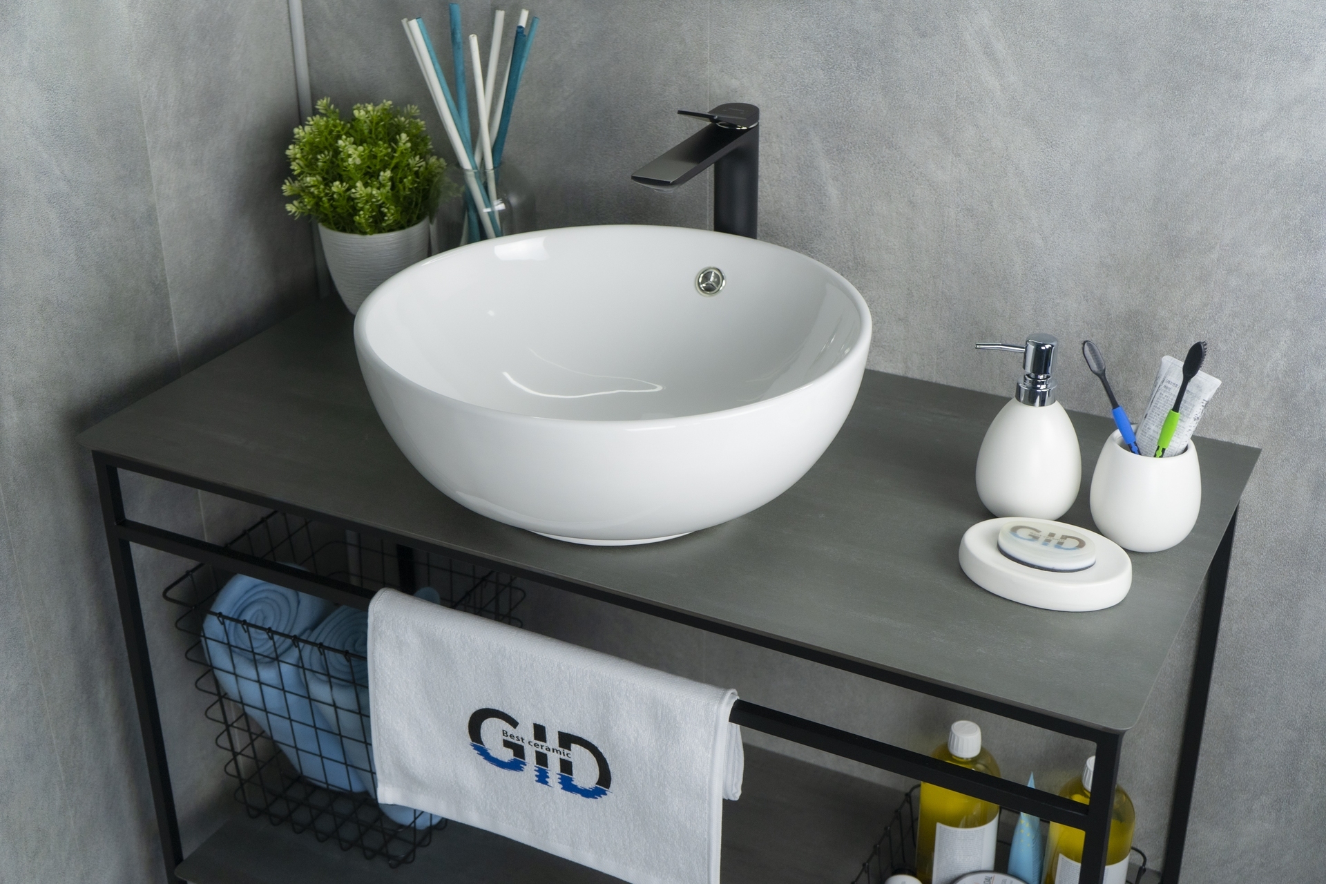 Раковина Gid N9003a 51103 накладная белая 43x43x17.5