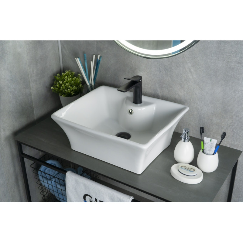 Раковина Gid N9108 51121 накладная белая 49x41x19