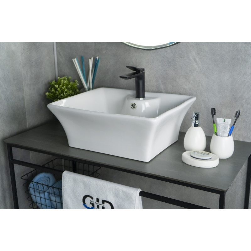 Раковина Gid N9108 51121 накладная белая 49x41x19