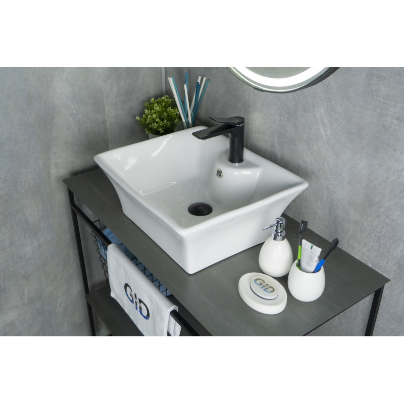 Раковина Gid N9108 51121 накладная белая 49x41x19