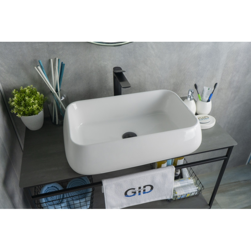 Раковина Gid N9239 51134 накладная белая 60x40x15