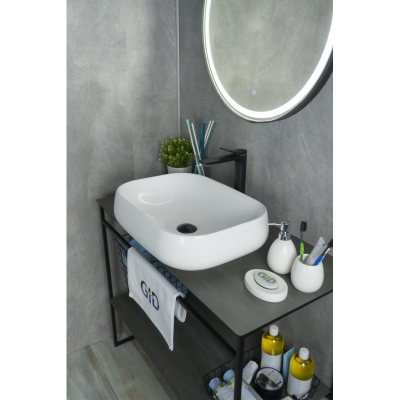 Раковина Gid N9243 51135 накладная белая 56x42x14