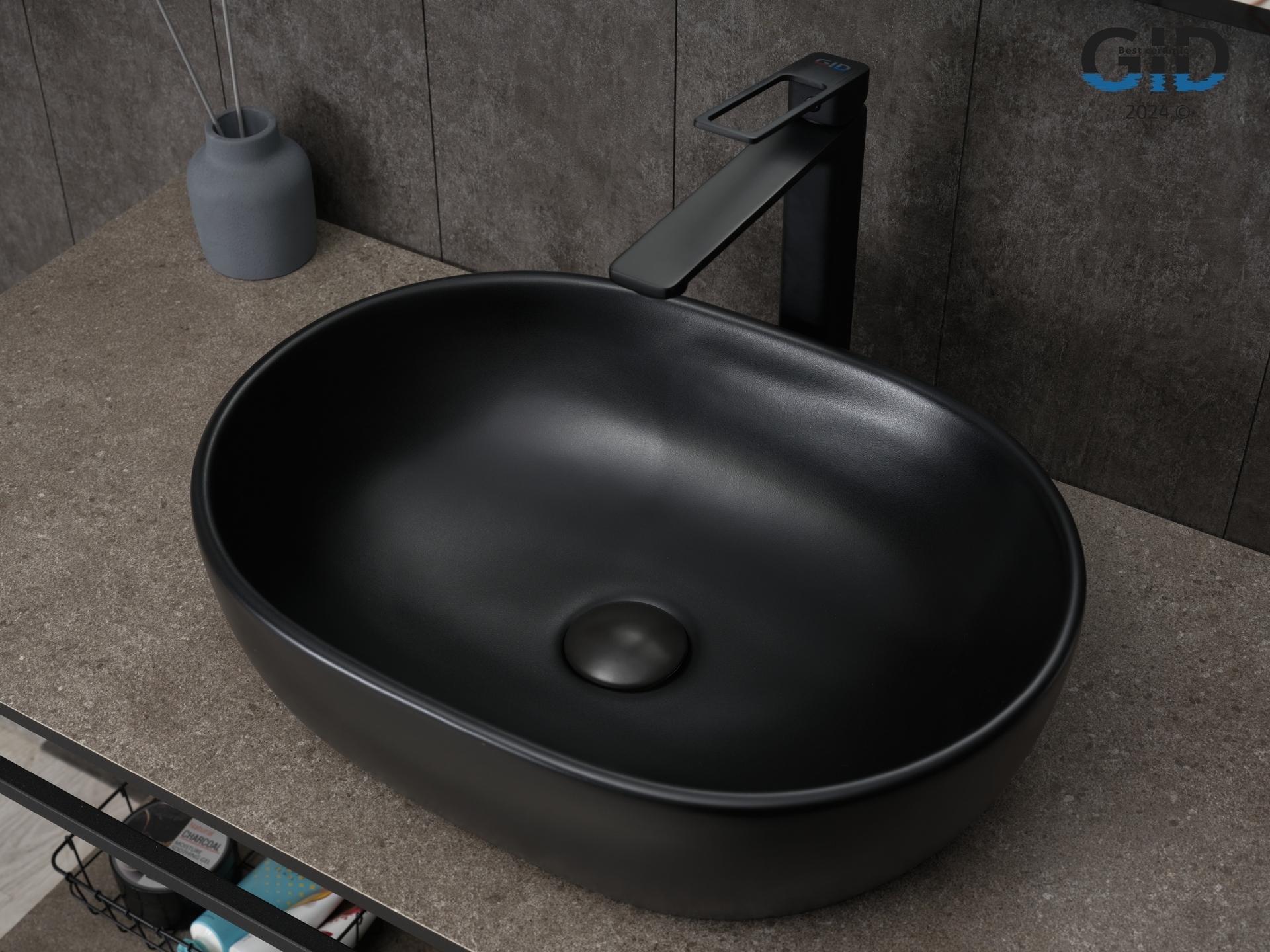 Раковина Gid Bm9026b 53370 накладная черная матовая 48x35x13.5