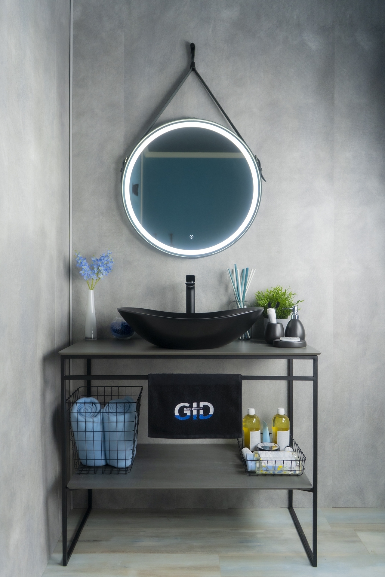 Раковина Gid Bm9811 53337 накладная черная матовая 61x37x15