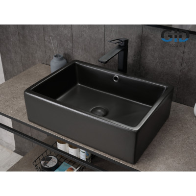 Раковина Gid N9129bg 53381 накладная черная графит 50x38x14.5