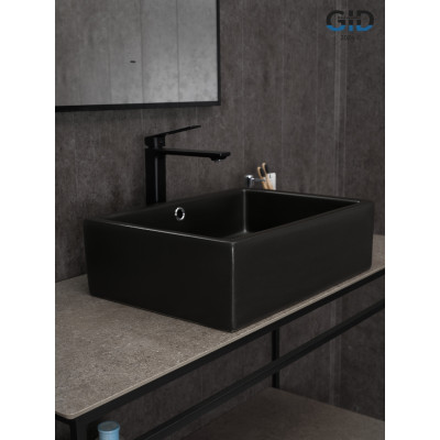 Раковина Gid N9129bg 53381 накладная черная графит 50x38x14.5