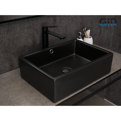 Раковина Gid N9129bg 53381 накладная черная графит 50x38x14.5