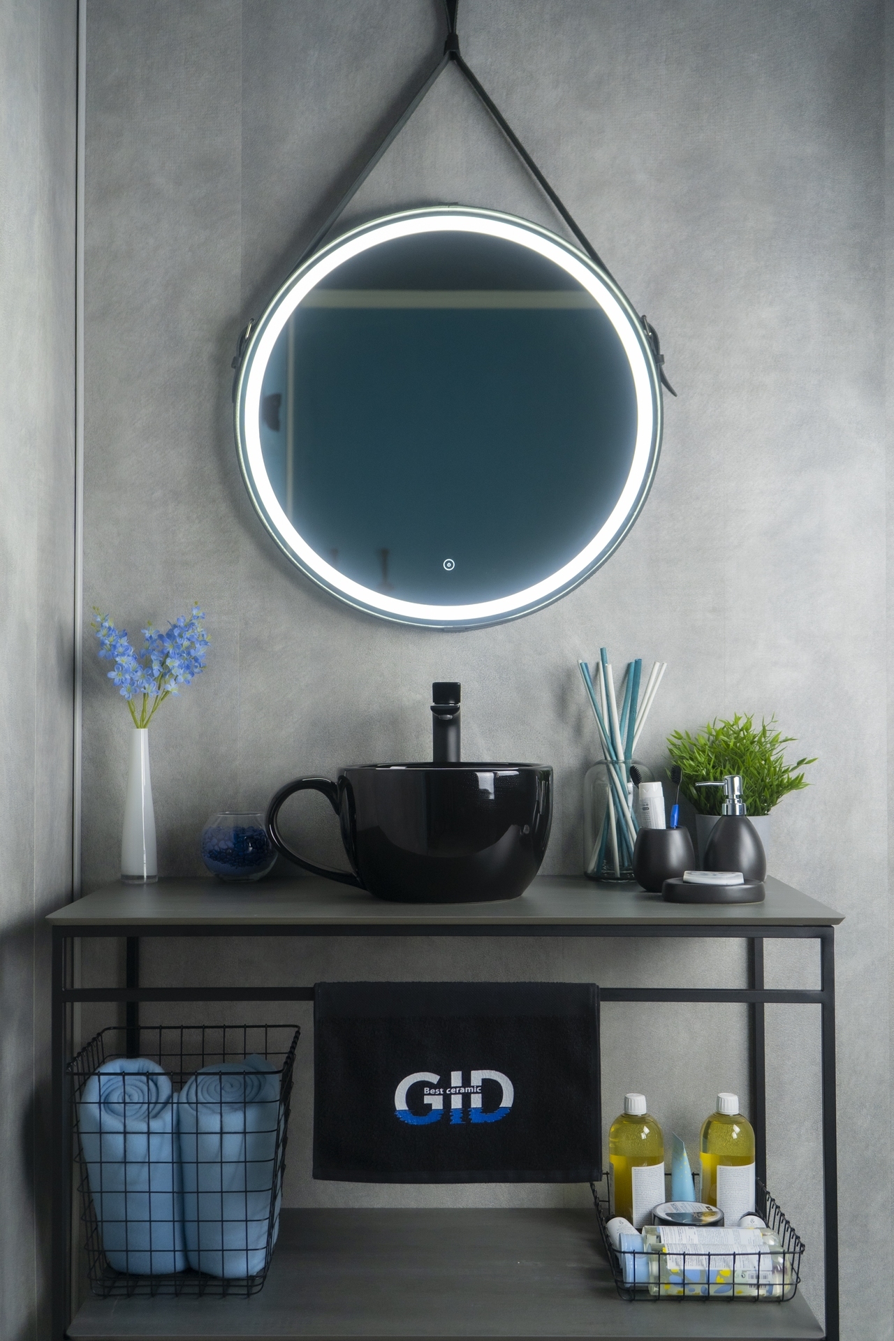 Раковина Gid Nc9077 52230 накладная черная глянцевая 40x30x18