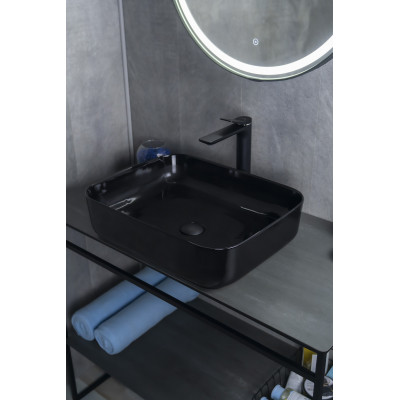 Раковина Gid BL1304 53351 накладная черная глянцевая 50x39x13
