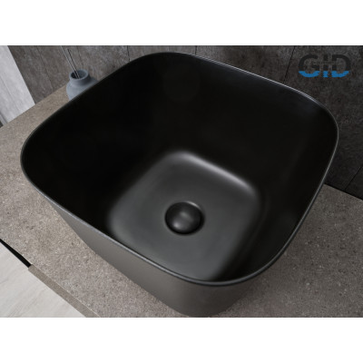 Раковина Gid N9301bg 53356 накладная черная графит 36x36x25.5