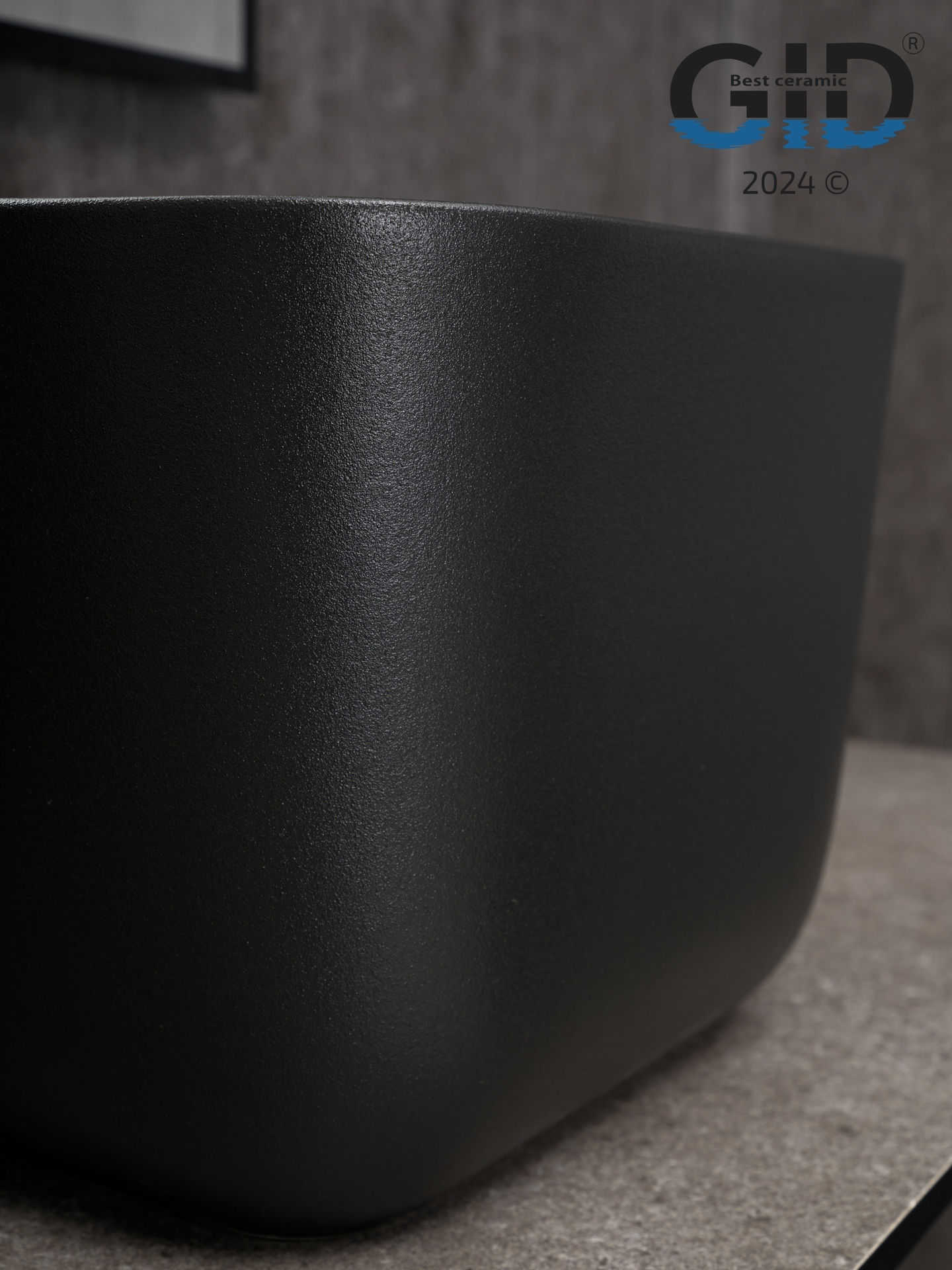 Раковина Gid N9301bg 53356 накладная черная графит 36x36x25.5