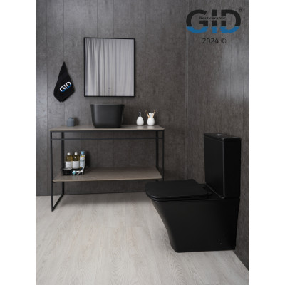 Раковина Gid N9301bg 53356 накладная черная графит 36x36x25.5