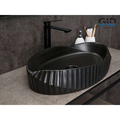 Раковина Gid Bm888 53358 накладная черная матовая 60x38.5x13.5