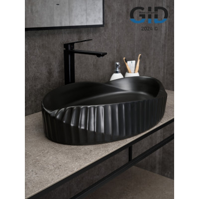 Раковина Gid Bm888 53358 накладная черная матовая 60x38.5x13.5