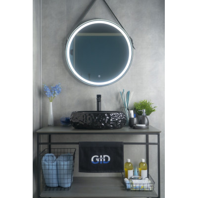 Раковина Gid 9030bf 52232 накладная черная глянцевая 48x34x15