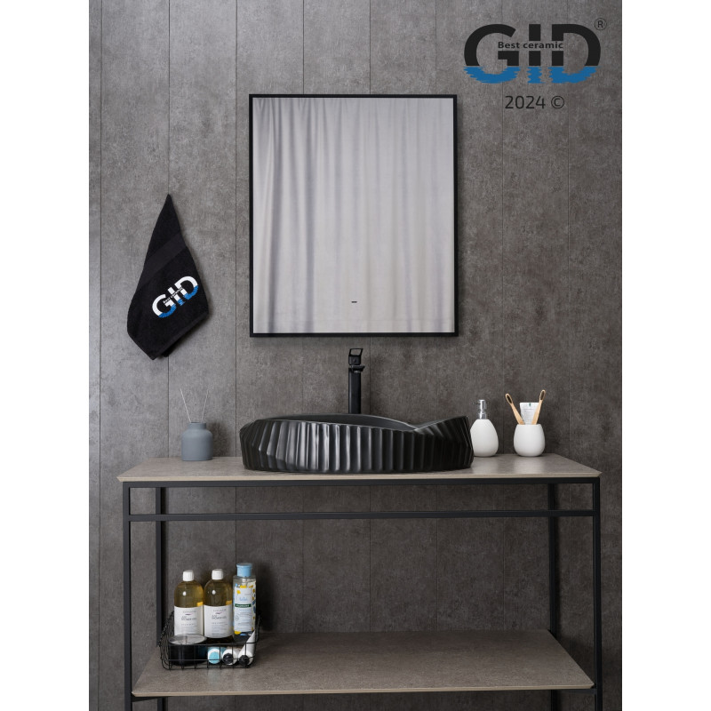 Раковина Gid Bm888 53358 накладная черная матовая 60x38.5x13.5