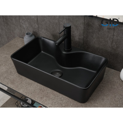 Раковина Gid Bm9092 53353 накладная черная матовая 55x31x14