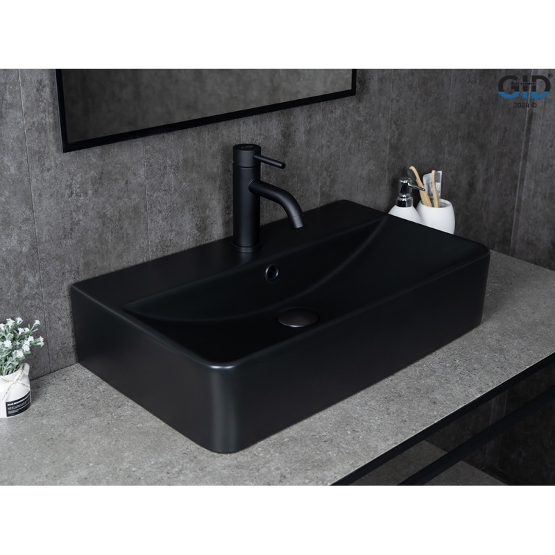 Раковина Gid Bm1344 53361 накладная черная матовая 61x35.5x14