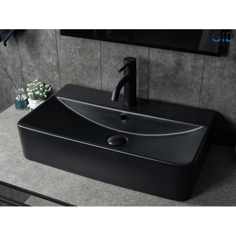 Раковина Gid Bm1344 53361 накладная черная матовая 61x35.5x14