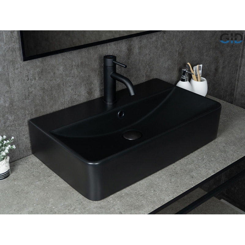 Раковина Gid Bm1344 53361 накладная черная матовая 61x35.5x14