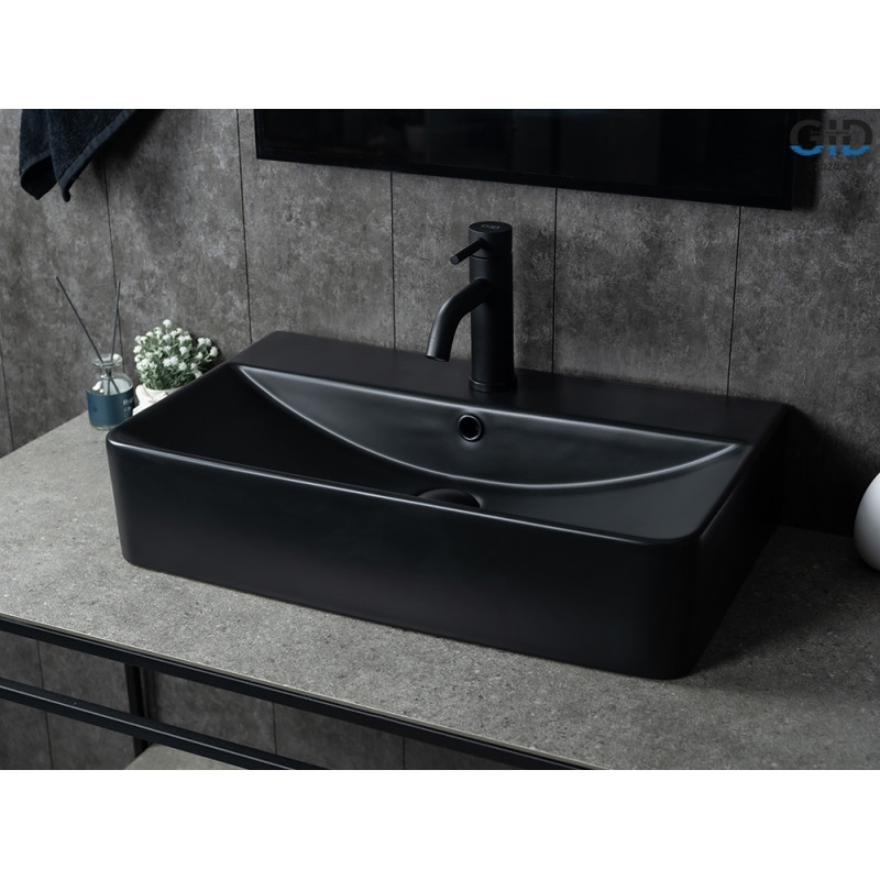 Раковина Gid Bm1344 53361 накладная черная матовая 61x35.5x14