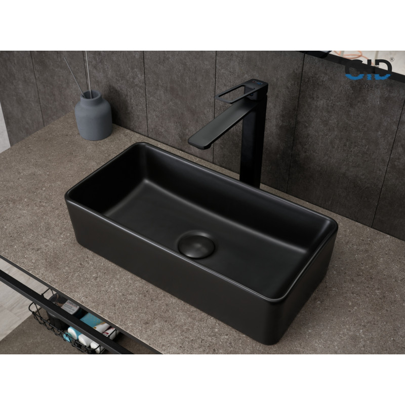 Раковина Gid Bm1104 53359 накладная черная матовая 46x23x12