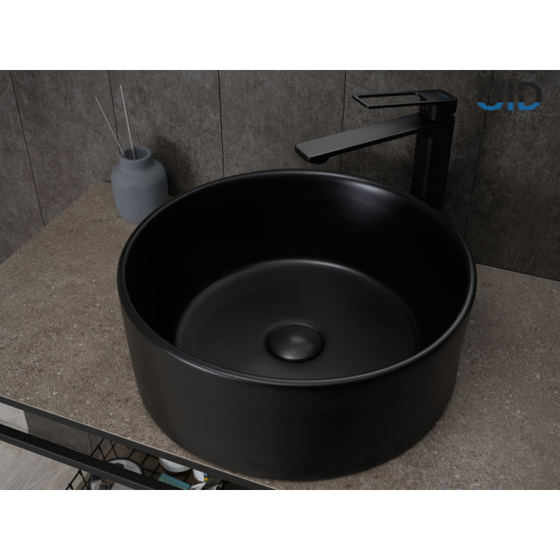 Раковина Gid Bm9011 53368 накладная черная матовая 40x40x15
