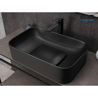 Раковина Gid Bm9598 53365 накладная черная матовая 61x38x15