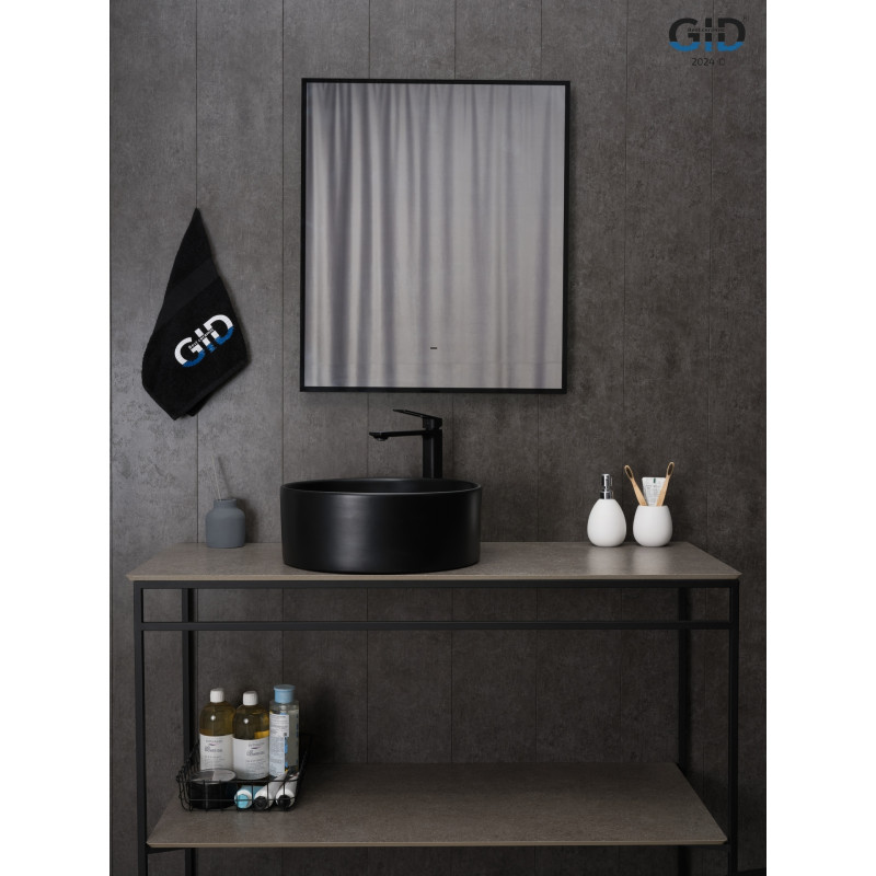 Раковина Gid Bm9011 53368 накладная черная матовая 40x40x15