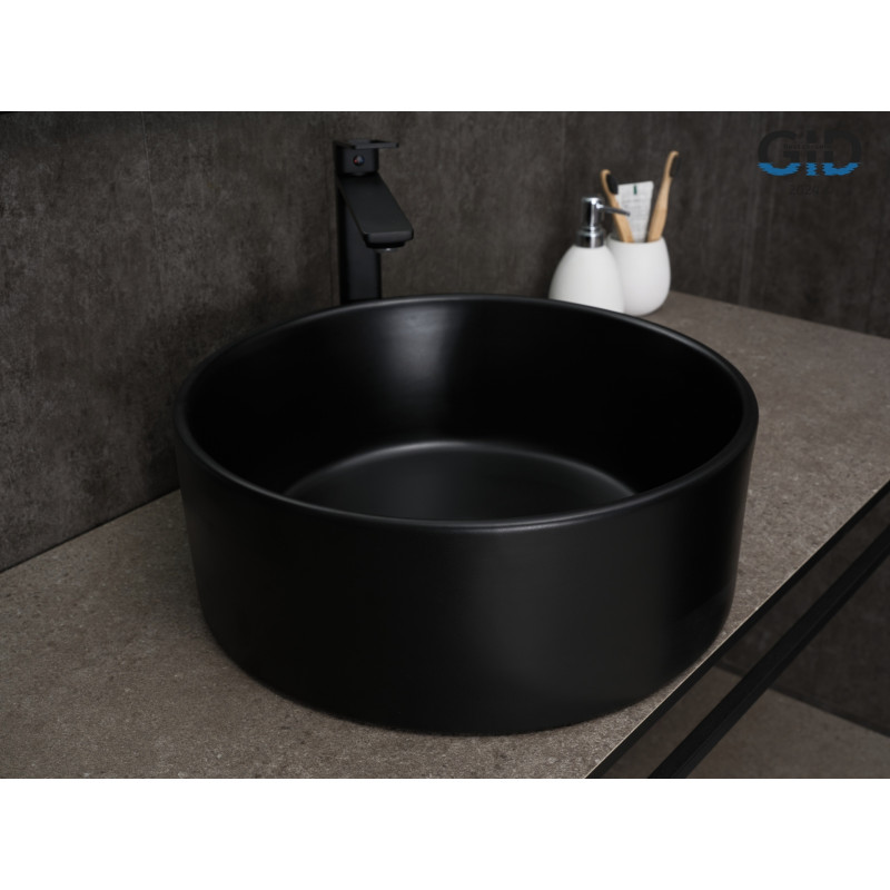 Раковина Gid Bm9011 53368 накладная черная матовая 40x40x15